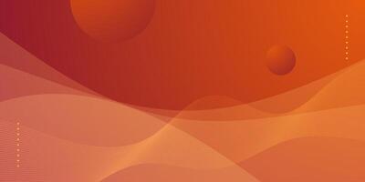 Abstract minimal dynamic orange curve background. Overlap wave shapes pattern. vector