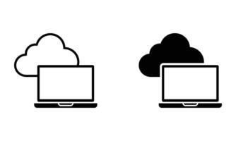 cloud computing concept with laptop icon vector