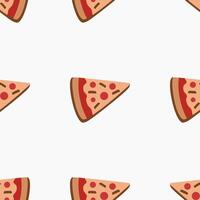 a seamless pattern with the theme of a delicious slice of pizza. vector
