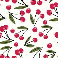 Modern abstract cherry design with seamless Fruits pattern and unique textures, ideal for fabric, stationery, and home decor. vector