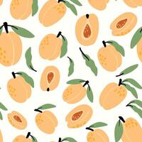 Modern abstract apricots design with seamless Fruits pattern and unique textures, ideal for fabric, stationery, and home decor. vector