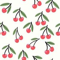 Modern abstract cherries design with seamless Fruits pattern and unique textures, ideal for fabric, stationery, and home decor. vector