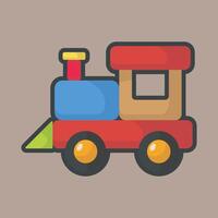 train toy with outline flat design vector