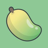gradient mango fruit with outline flat design vector