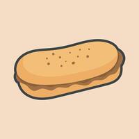 chocolate sandwich with outline flat design vector