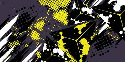 abstract background with yellow and black shapes vector