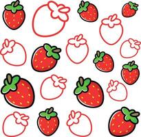 strawberries and strawberries are shown in this image vector