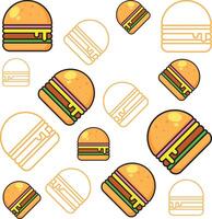 a bunch of hamburgers are shown in a pattern vector