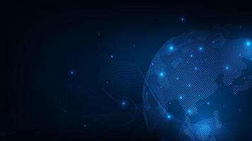 Global network connection concept Big data visualization Communication through online social networks vector