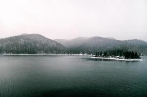 Landscape Siberian river Yenisei in Krasnoyarsk lovely among stones mountain photo
