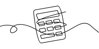 continuous line drawing calculator symbol. abstract line art illustration technology concept vector