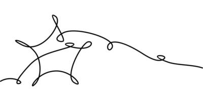Continuous line drawing of Star symbol. Abstract line art illustration. vector