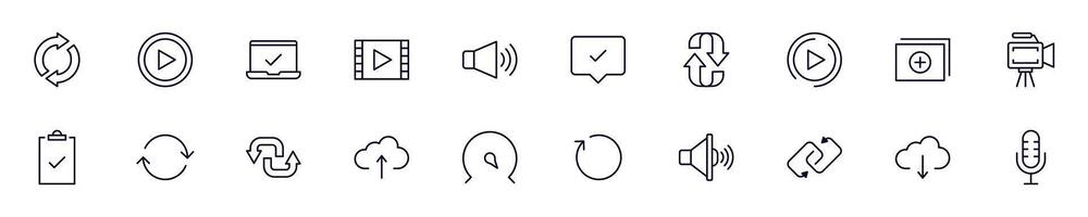 Essential signs for interface images collection. Simple linear illustration that can be used as a design element for apps and websites vector