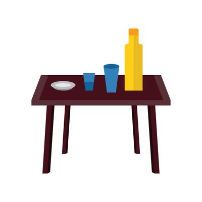 Plate, cup, water glass,water bottle Put on the dining table