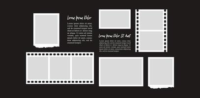 Picture grid layout abstract photo frames template vector