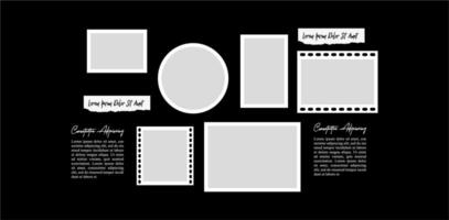 Picture Collage photo frames set with text template vector