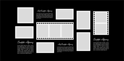 Picture Collage photo effect with text template design vector