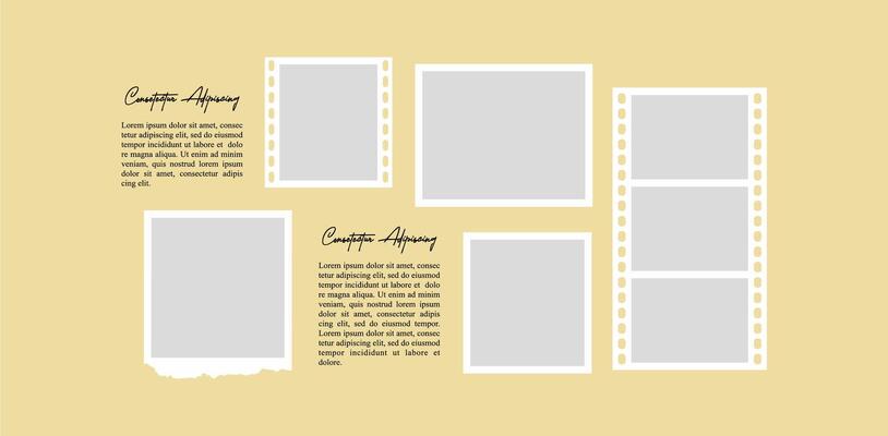 Picture collage frames set collection template