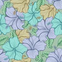 Hibiscus flower pattern calm color vector