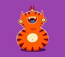 Halloween font digit 8 eight monster character vector