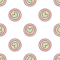 Seamless heart pattern doodle and flat illustration with pastel colors vector