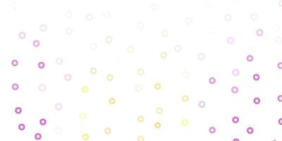 Light pink, yellow vector backdrop with dots.