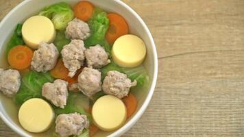 Cabbage Soup With, Tofu Egg and Minced Pork video