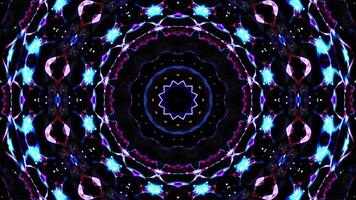 Abstract background visual art multicolored star shape kaleidoscope video