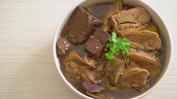 Pot stew duck or steamed duck in soy sauce and herbs video
