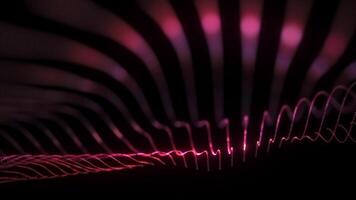 Red cg slomotion waving mesh dots texture with glowing  particle video