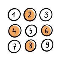 Number with scribble circle element. vector