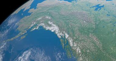 golfo do Alaska dentro planeta terra, aéreo Visão a partir de exterior espaço video