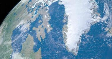 Baffin Bay in planet earth, aerial view from outer space video