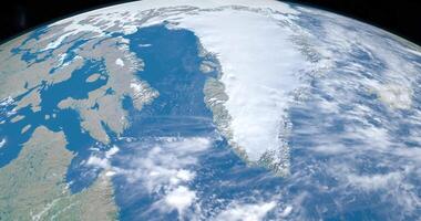 Baffin Bay in planet earth, aerial view from outer space video