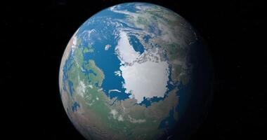 Arctic Circle in planet earth, aerial view from outer space video