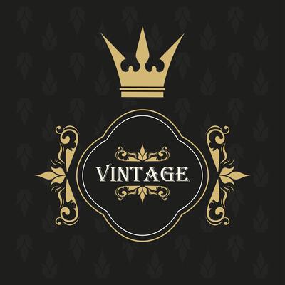 label with king crown