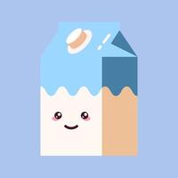 Vibrant illustration of milk with glad emotion in cartoon style. Suitable for web sites, books, social network, apps vector