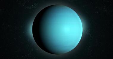 Uranus planet rotating in its own orbit in the outer space video