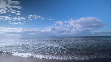 A beach with waves and clouds in the sky video