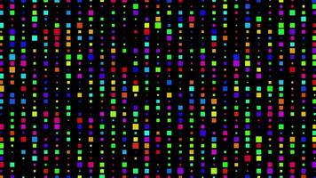 A colorful pattern of squares on a black background video