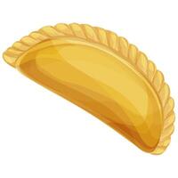 Glossy golden gujhiya on white background. vector