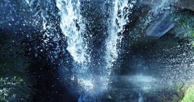 Aerial view of waterfall landscape scenery shot in slow motion video