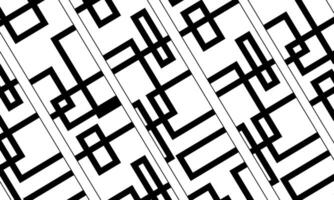 Retro black and white geometric pattern background, abstract square lines art. Japanese art. vector