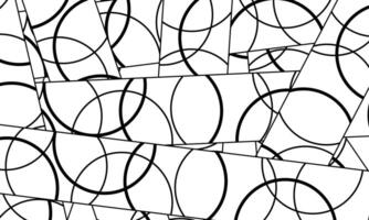 Retro black and white geometric pattern background, abstract curve circle lines art. vector
