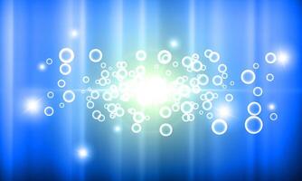 abstract blue flare shiny with bubbles with Light rays. vector