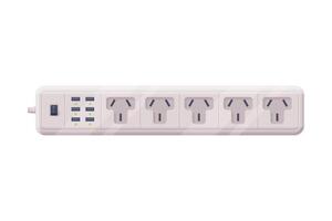 Extension Socket with Power Cord as Electric Current Equipment with Port Connector Illustration vector