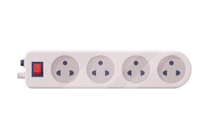 Extension Socket with Power Cord as Electric Current Equipment with Port Connector Illustration vector