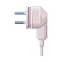 Power Plug as Movable Connector with Cable and Protruding Pins Illustration vector