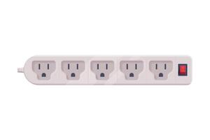 Extension Socket with Power Cord as Electric Current Equipment with Port Connector Illustration vector