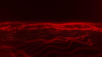 Red Glowing Particle Wave Motion Background video